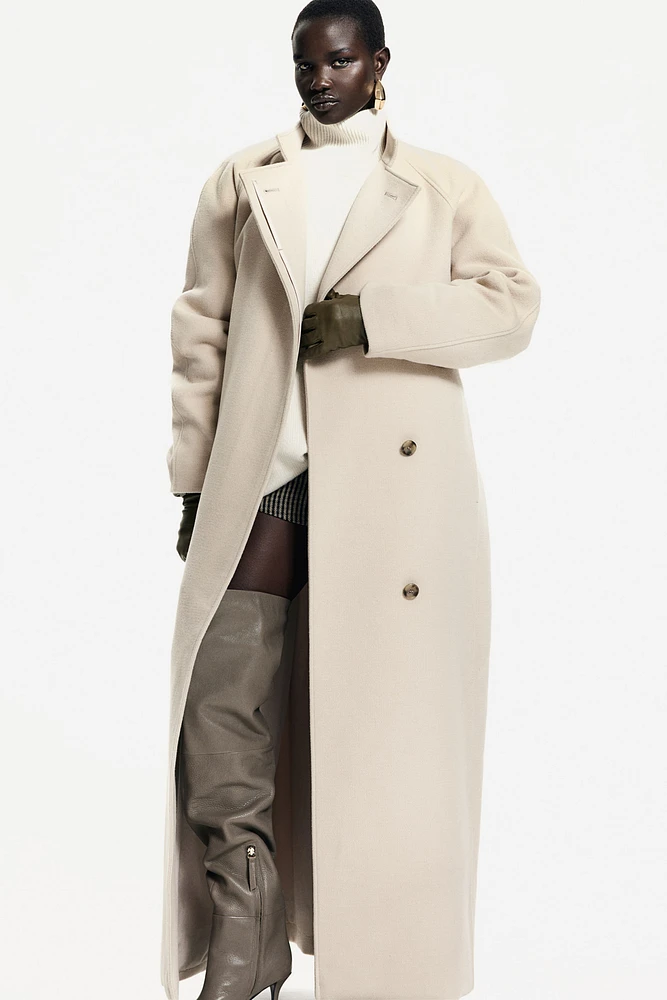 Maxi Coat with Tie Belt