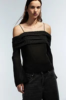 Off-the-Shoulder Chiffon Top