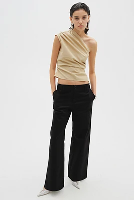 Raw-Edge Twill Chinos