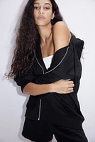 Veste Grande Taille à glissière avec capuchon