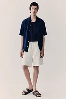 Relaxed Fit Linen-blend Shorts