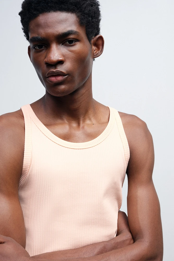 Slim-Fit Ribbed Tank Top