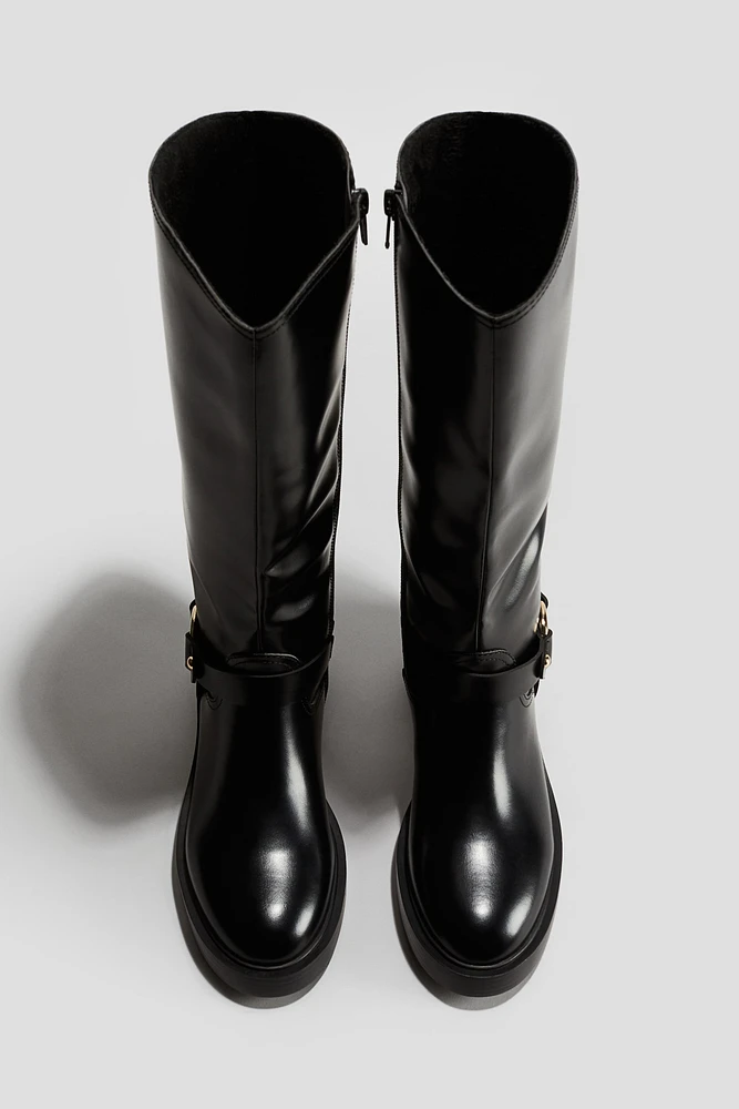 Knee-High Biker Boots