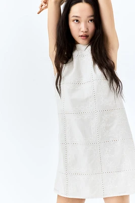 Eyelet-Embroidered Cotton Dress