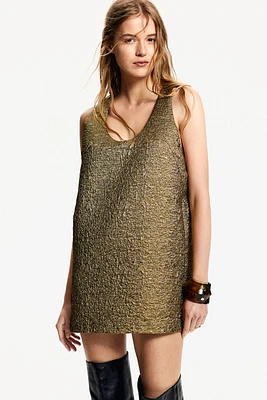 Shimmery Jacquard-Weave Dress