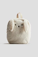 Appliquéd Teddy Fleece Backpack