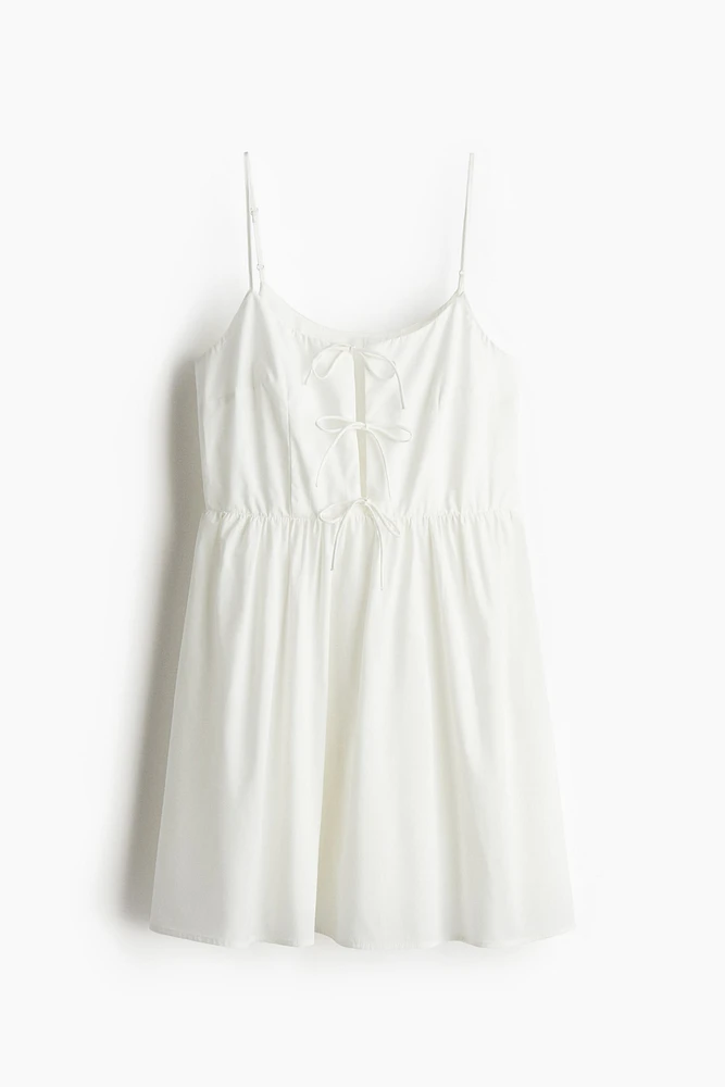 Tie-Detail Poplin Dress