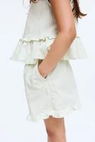Ruffle-Trimmed Cotton Shorts