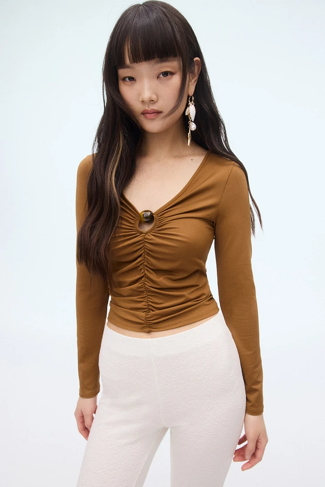 Gathered Cutout Top