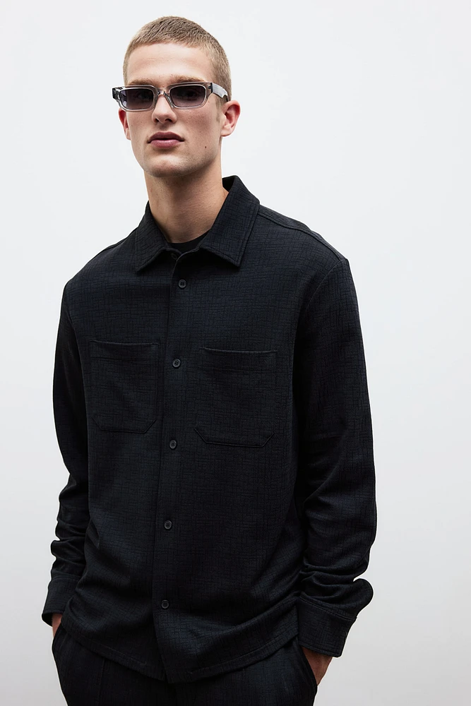 Regular Fit Structured Overshirt