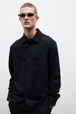 Regular Fit Textured Overshirt