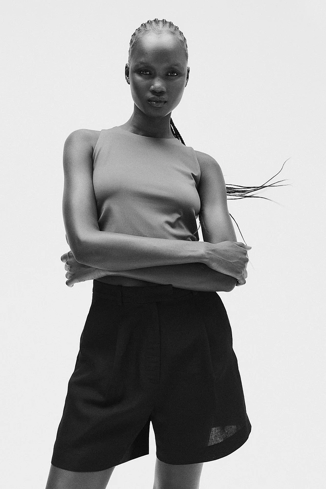 Cropped Microfiber Tank Top