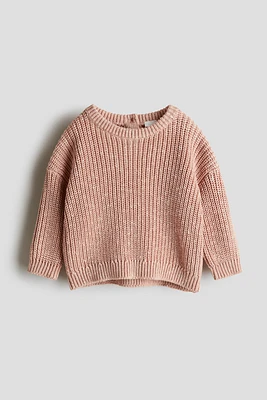 Patent-Knit Cotton Sweater