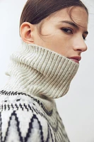 Jacquard-Knit Turtleneck Sweater