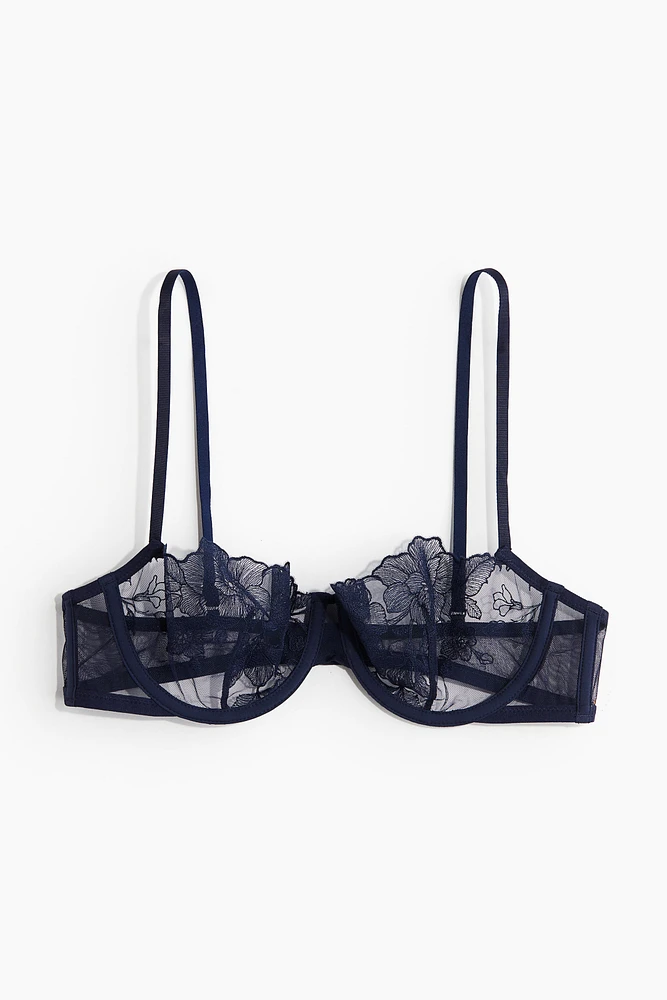 Embroidered Balconette Bra