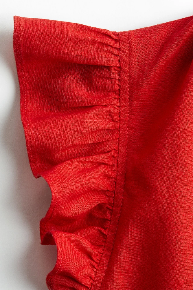 Linen-Blend Blouse