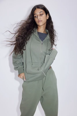 Veste Grande Taille à glissière avec capuchon