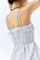 Robe en coton à corsage nid d'abeille