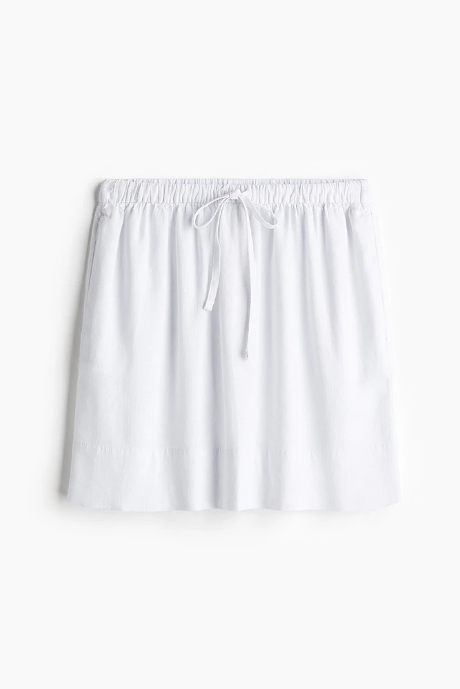 Linen-blend Mini Skirt