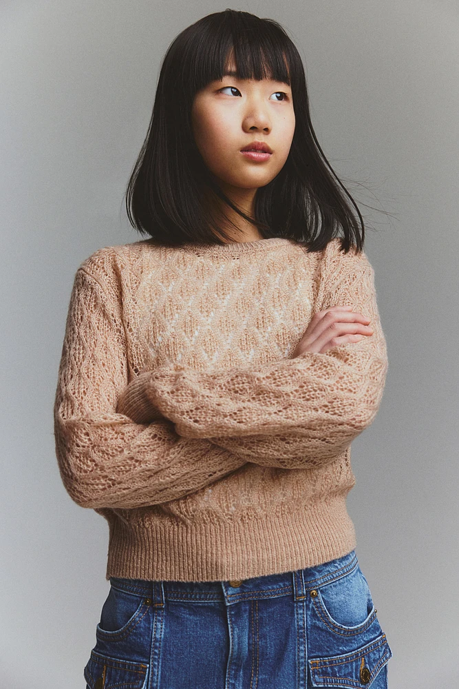 Pointelle-Knit Sweater