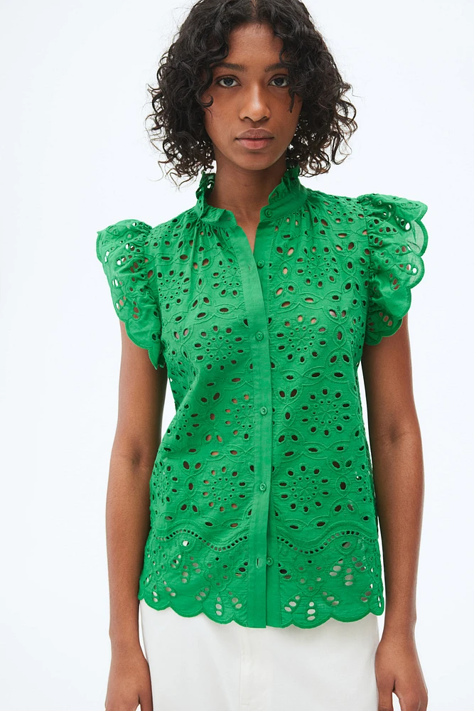 Blouse with Eyelet Embroidery