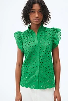 Blouse with Eyelet Embroidery