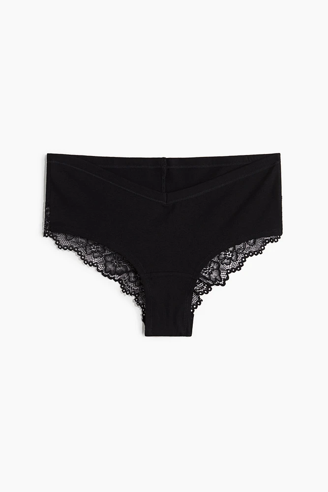 MAMA 5-pack Lace-Trimmed Cotton Hipster Briefs