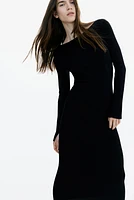 Rib-Knit Bodycon Dress with Low-Cut Back