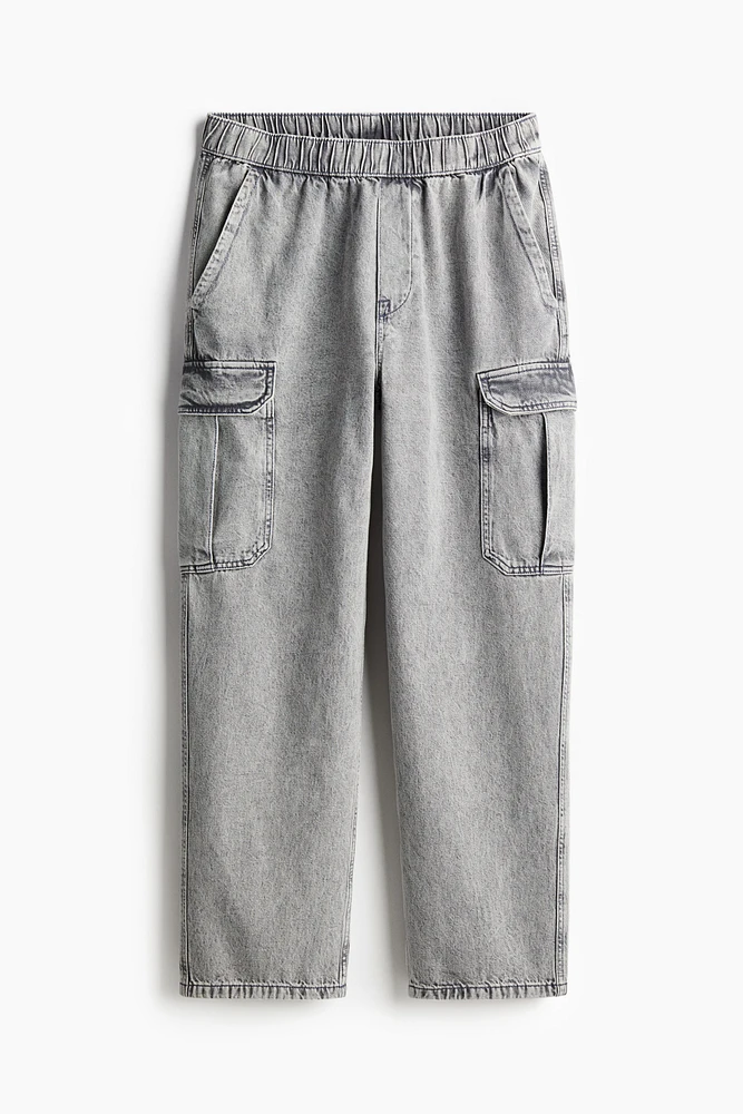 Loose Cargo Denim Joggers