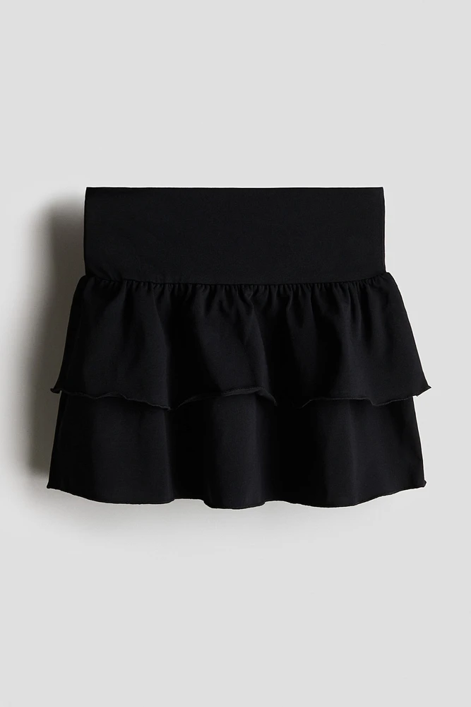 Foldover-Waist Tiered Skirt