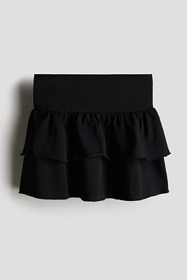 Foldover-Waist Tiered Skirt