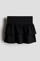 Foldover-Waist Tiered Skirt