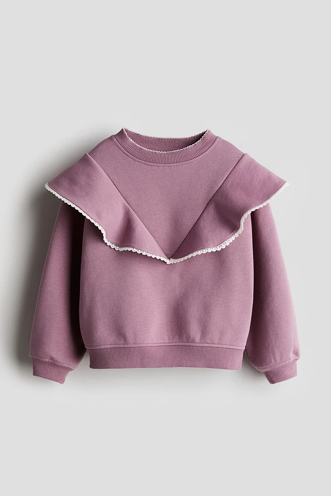 Flounce-Trimmed Sweatshirt