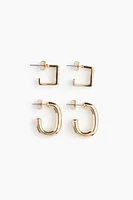 2 Pairs Hoop Earrings