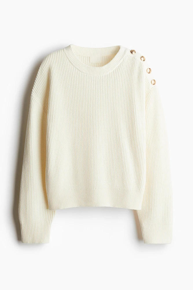 Button-Detail Sweater