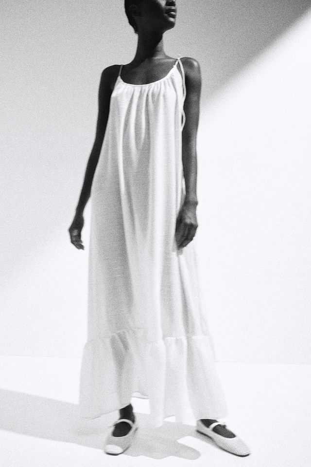 h&m ladies tie-shoulder-strap beach dress product info and reviews Women's Green/flowers Dress with Tie Shoulder Straps