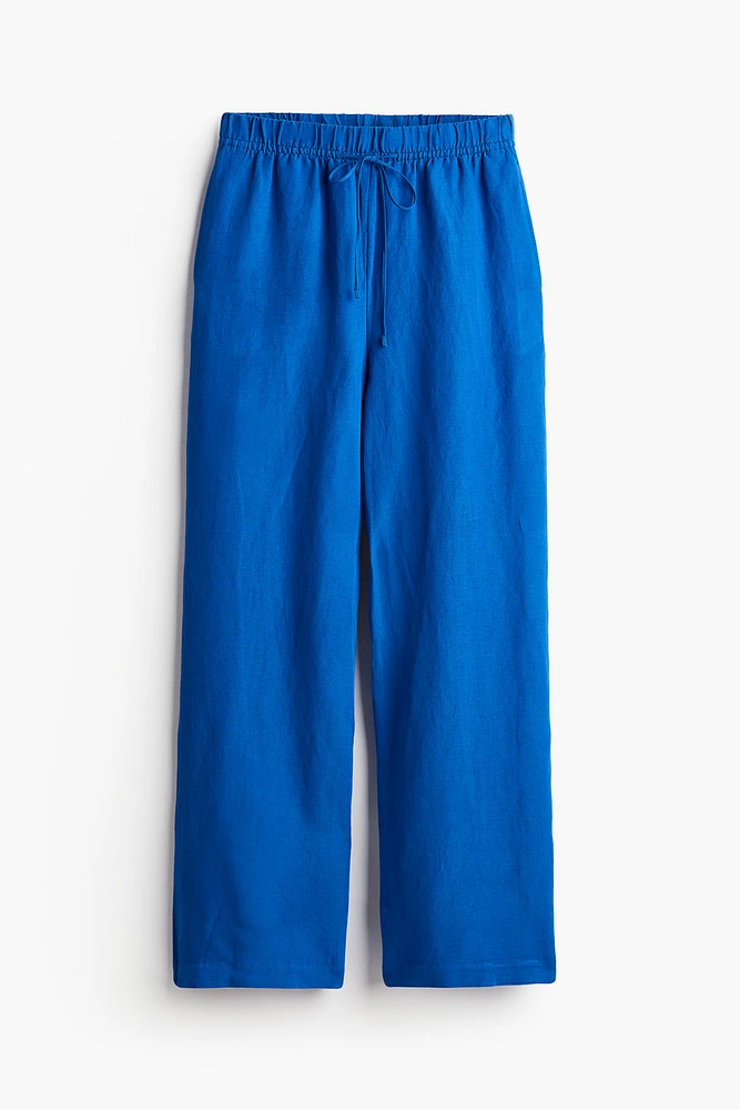 Linen-blend Pull-on Pants