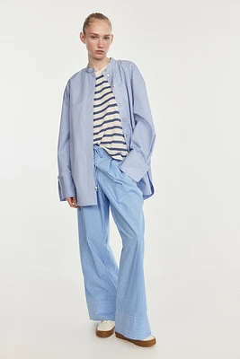 Wide-cut Pull-on Pants