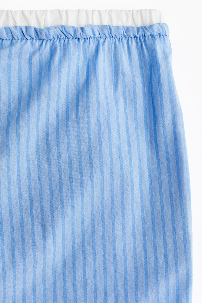 Double-Waistband Poplin Drawstring Pants