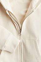 Hooded Cotton Sweatshirt Jacket