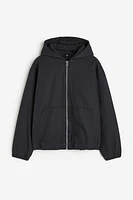 Loose Fit Hooded Canvas Jacket