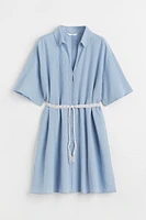 Tie Belt Shirt Dress