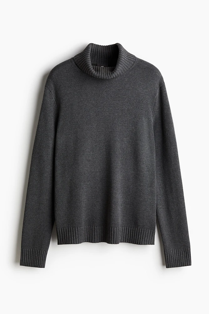 Cotton-Blend Mock-Turtleneck Sweater