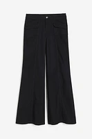 Wide-leg Twill Pants