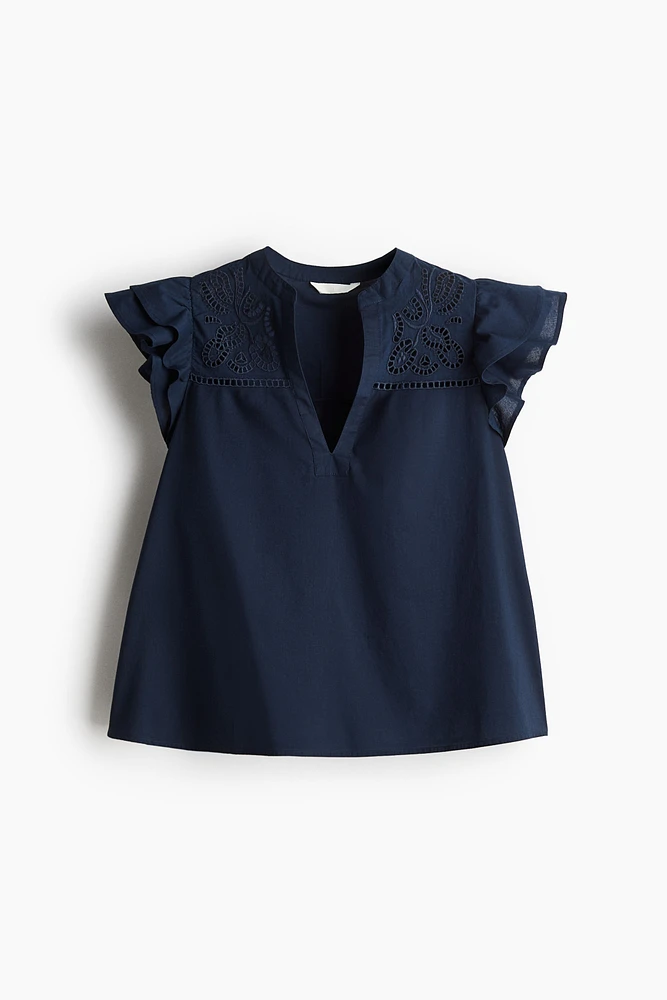 Blouse with Eyelet Embroidery