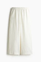 Linen-Blend Crop Pants