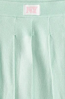 Pleated fine-knit skirt