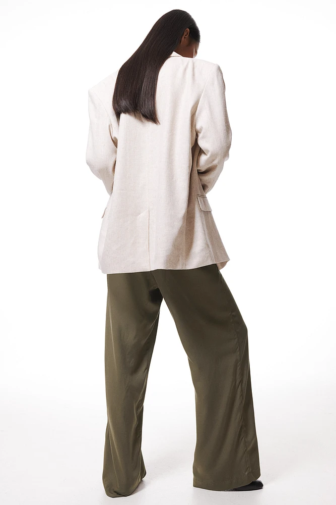 Pantalon large avec taille élastique