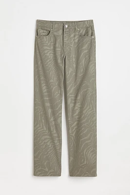 Wide-leg Twill Pants