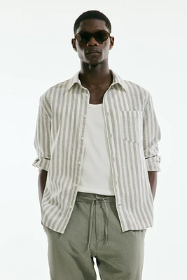 Regular-Fit Linen-Blend Shirt